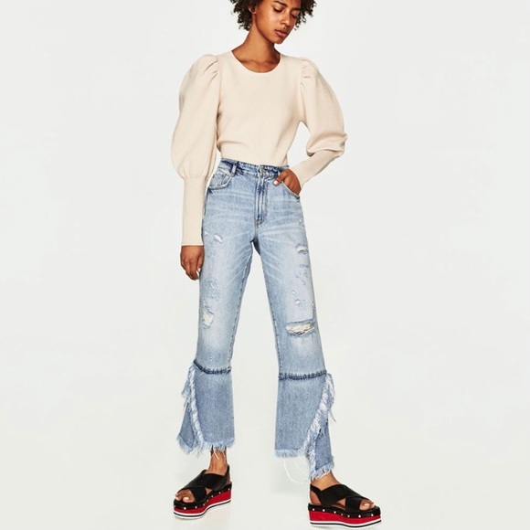 Zara Denim - Zara TRF DENIM IX'D MAKERS Distressed Jeans Sz 10